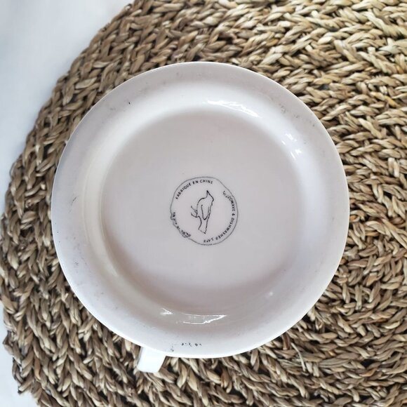 Anthropologie P Monogrammed Coffee Mug Cup White Black - Picture 2 of 5